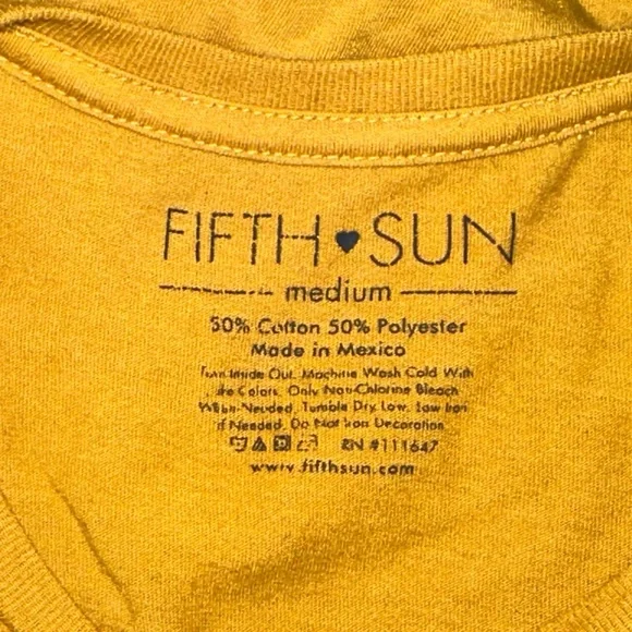 Fifth Sun Women’s Mustard Succulent Tee Size M - Picture 5 of 5